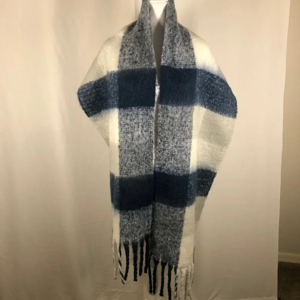 Old Money Winter Plaid Scarf — Little Earth Brushed Oversized Wrap